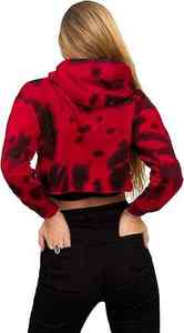 2025 automne hiver grande taille décontracté polaire doublé pull à capuche XS haut court sweat avant Logo Streetwear Style pour les femmes - Product Image 4