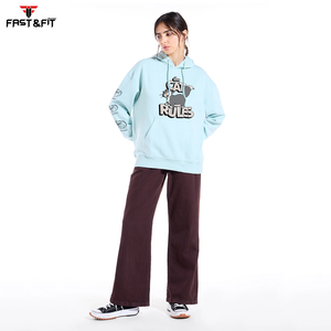 2025 décontracté streetwear goutte épaule chiffres respirant écologique sweats à capuche tricoté femmes imprimé sweats à capuche à vendre - Product Image 2