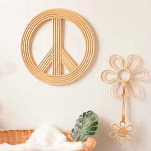 ป้ายสันติภาพตกแต่งผนังสำหรับร้านอาหารตกแต่งผนังหวาย-ที่แขวนออกแบบตามสั่ง - Product Image 3
