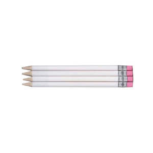 Penna Bianca a Forma di Matita con Gomma - Product Image 3