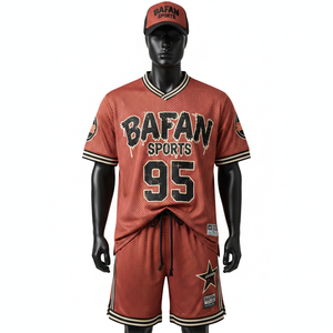 Men Polyester <b>Mesh</b> <b>Short</b> Set 180 GSM Breathable Sports Fabric Two Tone Panels Custom Screen Print Logo for men's set - Product Image 6