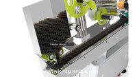 Máquina etiquetadora de etiquetas adhesivas de lápiz/bolígrafo/rotulador automático envolvente Horizontal SKILT | Etiquetadora OEM