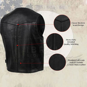 Gilet en cuir véritable, coupe confortable, conçu pour un usage quotidien, facile à superposer et à l'allure durable. - Product Image 6