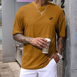 T-shirt ample surdimensionné à manches courtes pour hommes, couleur unie, design de logo personnalisé, T-shirts surdimensionnés pour hommes, nouveauté - Product Image 2