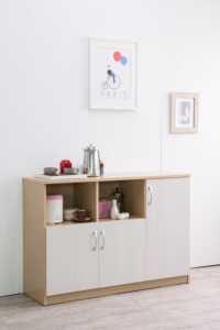 Gabinete de puerta de MDF y tablero de partículas con acabado de PVC con encimera laminada - Product Image 3
