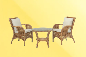 Cordella ชุดระเบียงแบบเอเชียทำด้วยมือชุดหวายหรูหราสำหรับเฟอร์นิเจอร์กลางแจ้งลานอพาร์ทเมนต์หรือลานริมสระว่ายน้ำ - Product Image 2