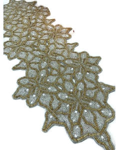 Camino de mesa con cuentas hecho a mano de diseñador 2024 al por mayor, Lino decorativo elegante para mesas de comedor, bodas y decoración del hogar - Product Image 6