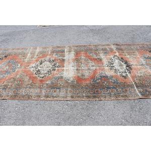 พรมขนาด 4.8x12.2 ฟุต, พรมวินเทจตุรกี, พรมขนสัตว์ลายทางสีแดงน้ำเงิน - Product Image 3