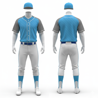 Ensemble de maillots de baseball en maille respirante 2026 avec impression par transfert thermique, logo d'équipe personnalisé, nom et numéro, léger, vente en gros, col en V, unisexe
