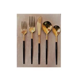 Mirrored Cutlery Brass Cutlery Set Talheres De Luxo Royal Stainless Steel Gold <b>Flatware</b> for Hotel with at best price - Product Image 5