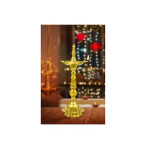 Nueva Mesa moderna de latón Kerla Diya para el hogar, decoración de Diwali, lámpara de aceite de templo, latón Pooja Diya de Jamsons Exports - Product Image 1