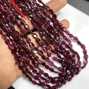 Wholesale <b>Red</b> Garnet Faceted Oval Shape Natural Gemstone <b>Beads</b> for Jewelry Making - Product Image 1