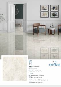 Baldosas blancas brillantes con aspecto de mármol de porcelana esmaltada de alta calidad a bajo precio 600x600 de fábrica India - Product Image 4