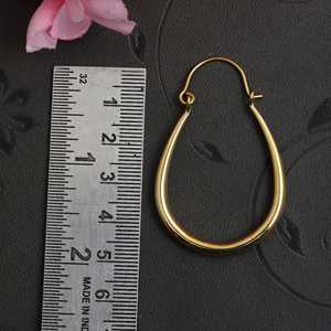 2024 Trendy Tarnish Free 14k Gold Plated and Sterling <b>Silver</b> Plated Korean Style Minimalist Dainty Dome Hoop Earring for Women - Product Image 4