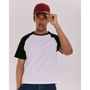 Classic Color-Block <b>Raglan</b> <b>T</b>-<b>Shirt</b> with Sloping <b>Sleeves</b> for Fitness - Product Image 2