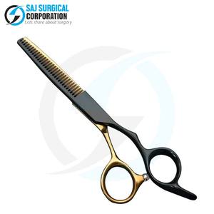 Tijeras de adelgazamiento Premium con estilo negro y dorado Diseño exclusivo Acero alemán Cuchillas de 30 dientes Grabado personalizado Lujo - Product Image 1