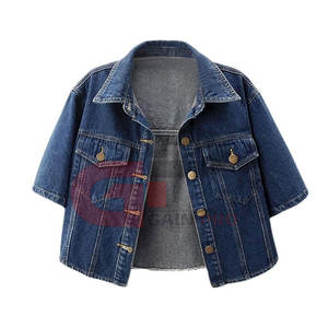 New Arrival Cropped <b>Trucker</b> <b>Jacket</b> Best Selling Cropped <b>Trucker</b> <b>Jackets</b> Made in Pakistan - Product Image 1