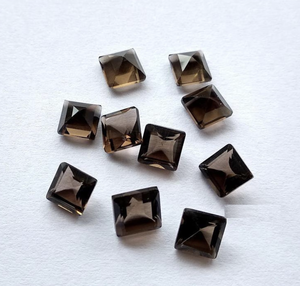 Cuarzo ahumado natural al por mayor forma cuadrada suelta corte escalonado marrón facetado precio de fábrica certificado GIA para la fabricación de joyas - Product Image 3