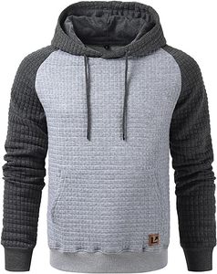 Sudadera de golf ligera de forro polar para hombre, cuello en V, ajuste holgado, mangas con relieve, bordado con cuentas, 100% algodón, informal, para invierno - Product Image 1