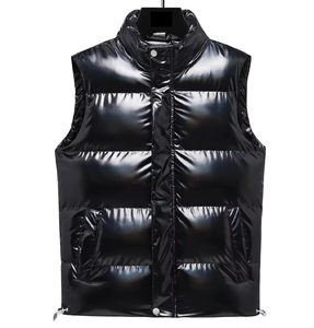 Gilet en nylon pour homme, rembourrage en polyester, léger, chaud, sans manches, veste décontractée d'extérieur, confortable, tendance, fabrication en usine - Product Image 1