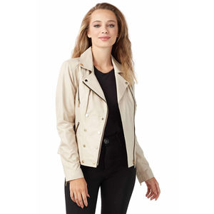 Chaqueta de cuero de moda de color blanco Venta al por mayor Precio bajo Mejor fabricación Chaqueta de cuero para mujer Diseño personalizado con servicio OEM - Product Image 1