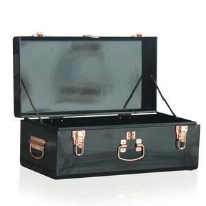 Ensemble de coffres de rangement en acier avec revêtement en poudre noire et serrure - Product Image 3