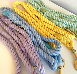 Mint Green Rope Lead Customized Colored Cotton Rope Handmade Dog <b>Leash</b> <b>Pet</b> <b>Leash</b> Set - Product Image 3