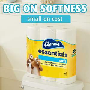Charmine Essentials Soft Toilet Paper, 9 Mega <b>Rolls</b> = 36 Regular <b>Rolls</b> - Product Image 5