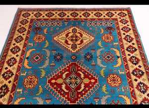 Alfombra de área moderna suave anudada a mano azul de alta calidad para el hogar Cocina hoteles y restaurantes alfombra de oración bordada - Product Image 5