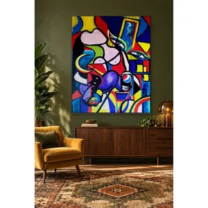 Fida Femme cubiste avec canette de Pepsi, impression sur toile - Product Image 1
