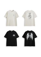 T-shirt STREETLAB Glow In The Dark Angel Wings, coupe ample, manches courtes, style streetwear, imprimé au dos, pour homme
