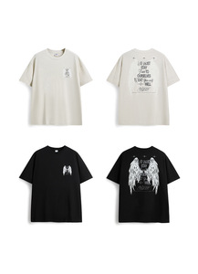 STREETLAB Glow In The Dark Angel Wings T-Shirt Oversized Fit Men's Short Sleeve Street Style <b>Print</b> Back Design - Product Image 5