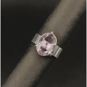 Anillo Cristiano de Plata de Ley 925 con Bisel y Piedra Preciosa de Kunzita Rosa, Estilo Bohemia, Hecho a Medida en Joyería Fina IEC - Product Image 2