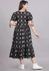 Main indienne bloc coton longue robe personnalisée mariée cadeau de mariage vêtements d'été imprimé floral robe de soirée vêtements de plage robe vente - Product Image 2