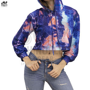 เสื้อฮู้ดดี้ครอปท็อปผู้หญิง ดีไซน์ใหม่สไตล์เกาหลี ผ้าฝ้าย 100% ผ้าฟลีซ ทรงโอเวอร์ไซส์ สำหรับฤดูหนาว - Product Image 4