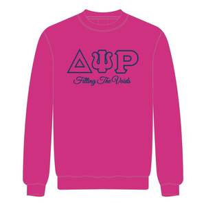 Delta PSI Rho sorority Crewneck เสื้อกันหนาวผ้าฝ้ายสีชมพูโพลีเติมช่องว่างเสื้อผ้าสวมใส่สบายนุ่ม - Product Image 2