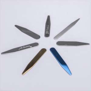 Grosir Aksesori garmen baja antikarat kerah logam tetap kerah tulang kerah tetap kaku dapat digravir Logo - Product Image 2