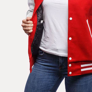 Chaquetas Varsity para Mujer, Diseño Personalizado, Cuerpo de Lana, Mangas de Cuero, Cierre con Botones, Último Diseño - Product Image 4