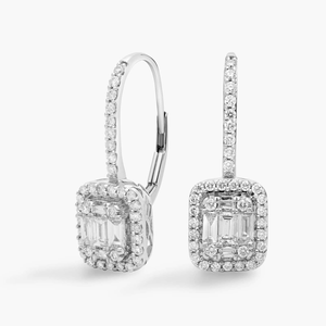 Classique élégant 10K or laboratoire cultivé coupe diamant balancent boucles d'oreilles design suspendu élégant pour les mariages fêtes cadeau parfait - Product Image 2