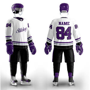 ชุดเครื่องแบบทีมฮ็อกกี้น้ำแข็งเซตเสื้อเจอร์ซีย์กางเกงพิมพ์ลายหมายเลขปักตามสั่ง - Product Image 3