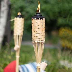 Torche de camping en bambou au prix le plus bas torches tiki en bois pour éclairer l'arrière-cour et le patio - Product Image 4