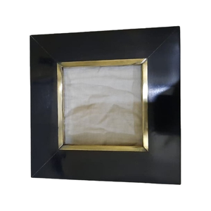 Modern Navy Blue White Striped Pattern Wooden Photo <b>Frame</b> Brass Metal Rim Rectangular <b>Picture</b> <b>Frame</b> Home Desktop <b>Wall</b> Decoration - Product Image 5