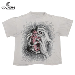 Concevez vos propres t-shirts vierges avec un écran d'impression personnalisé DTF DTG Puff Distressed Chenille Embroidery Acid Wash T Shirt à vendre - Product Image 2