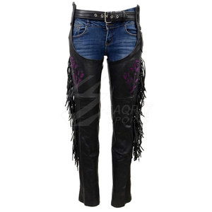 Chaps en cuir pour femmes de haute qualité avec taille moyenne Style avant plat pour l'hiver quantité minimale de commande bas prix raisonnable Service OEM du Pakistan - Product Image 1