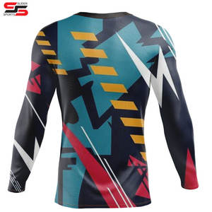 Camiseta de cuello redondo de alta calidad, ropa personalizada, sublimación MMA, windsurf, compresión Rashguards - Product Image 2