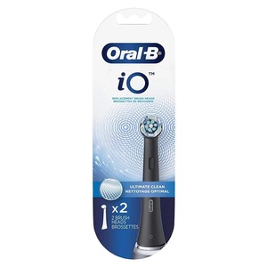 Oral-B IO Ultimate Clean Electric <b>Toothbrush</b> <b>Head</b> 2 Pack Black Deep Plaque Removal USB Charging Bristle Material Home Car Use - Product Image 4