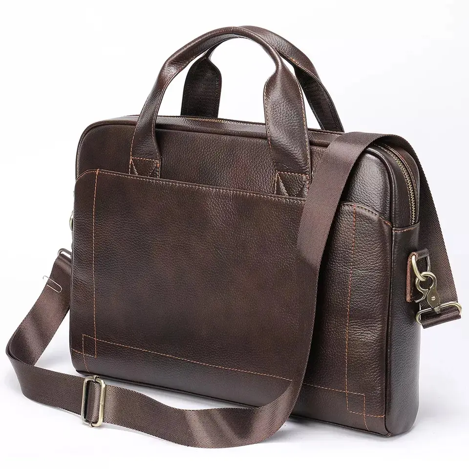 New Men's Handbag Business Briefcase Fashion Shoulder Bag Pu Leather Messenger Send The Same