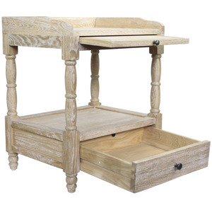 ตู้ข้างเตียงไม้มะม่วงสไตล์ยุโรปสมัยใหม่ ดีไซน์หรูหราแบบเรียบง่าย พับเก็บได้ 2 ลิ้นชัก เคลือบแลคเกอร์ - Product Image 3