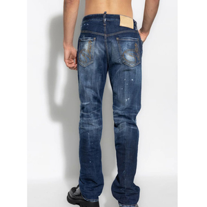 Pantalones vaqueros rasgados desgastados de talla grande transpirables de corte regular para hombre, ropa de calle apilada, OEM personalizada - Product Image 3
