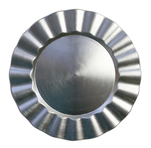 Plaque de chargeur argentée de forme ronde au design unique avec plaque de vitrine en métal en aluminium de la plus haute qualité sous la plaque d'Inde - Product Image 1